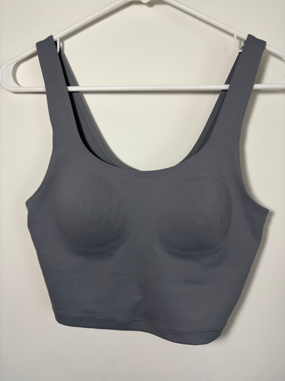 PINK Seamless Scoop Neck Longline Bralette - Gray - M